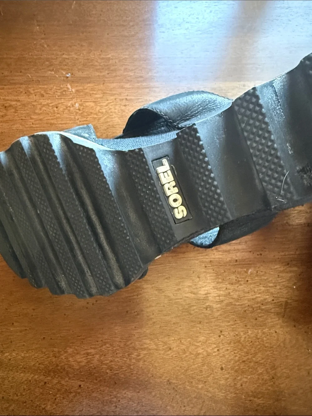 Sorel Women's Leather Joanie Lace Sandal Sz 9 In Black / Sea Salt